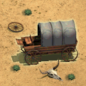 Broken stagecoach outside Sad Hill.png