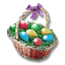 Basket with painted eggs